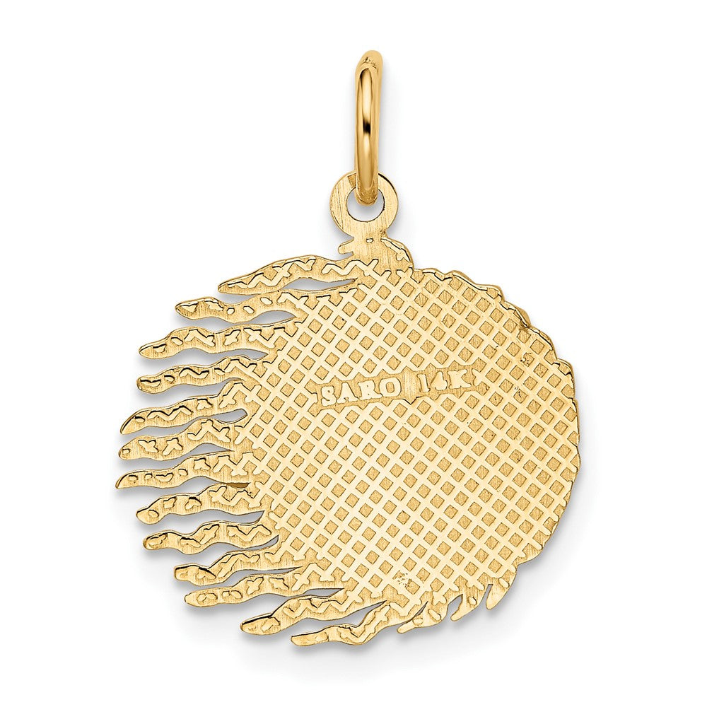 FJC Finejewelers 10 kt Yellow Gold Flaming Sun Charm 22 x 17 mm