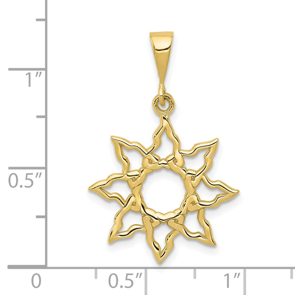 FJC Finejewelers 10 kt Yellow Gold Sun Charm 26 x 19 mm