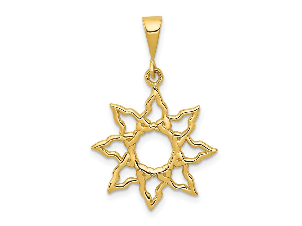 FJC Finejewelers 10 kt Yellow Gold Sun Charm 26 x 19 mm