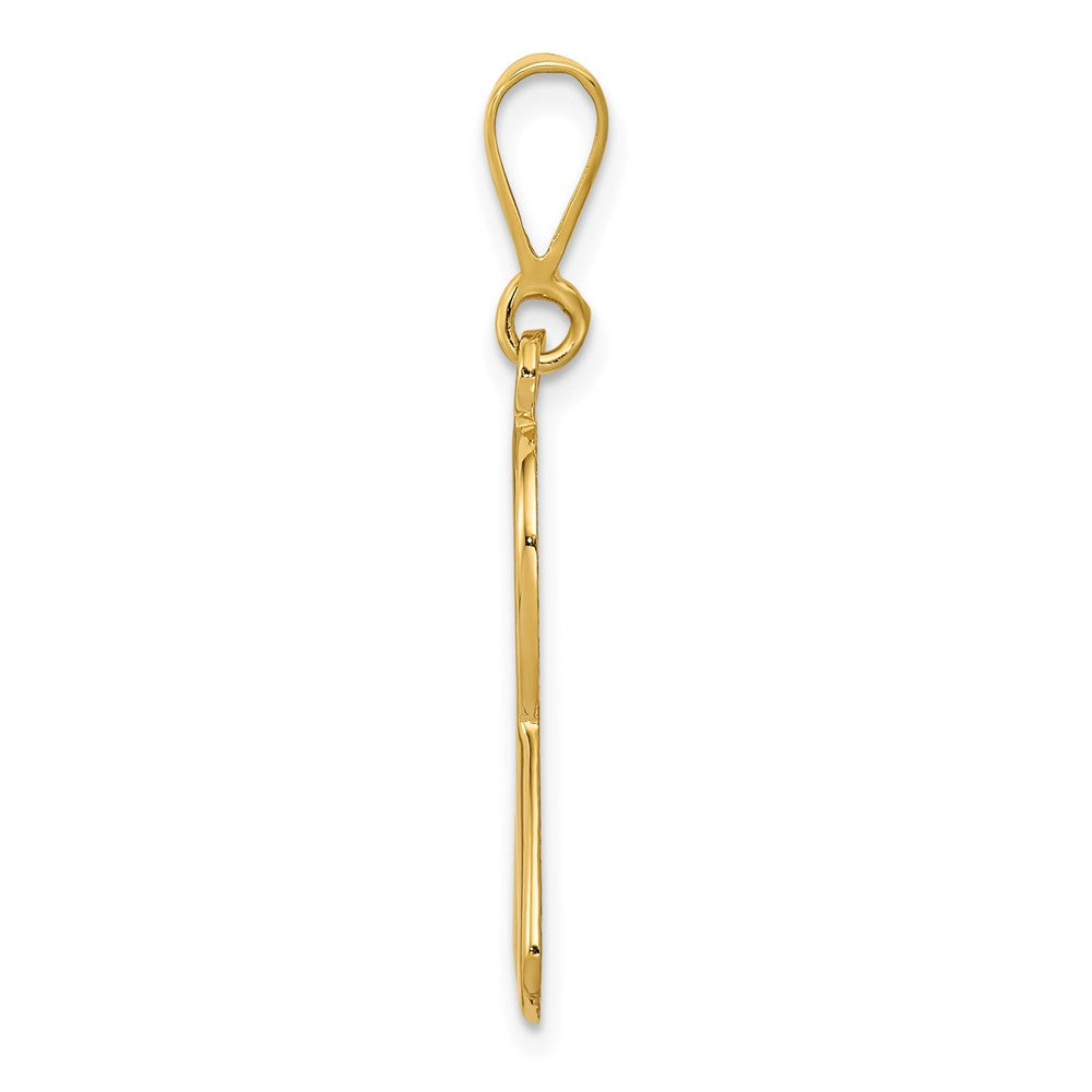 FJC Finejewelers 10 kt Yellow Gold Heart In Awareness Charm 30 x 12 mm