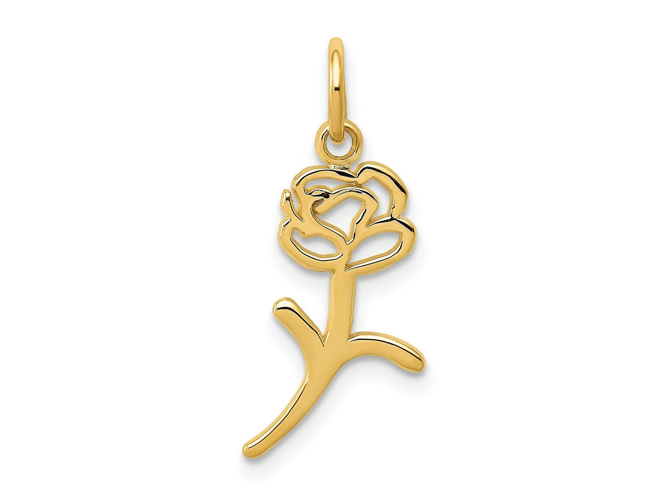 FJC Finejewelers 10 kt Yellow Gold Rose Charm 23 x 9 mm
