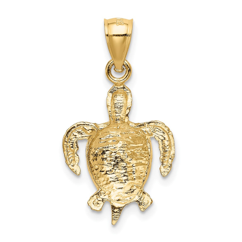 FJC Finejewelers 10 kt Yellow Gold Turtle Charm 26 x 14 mm