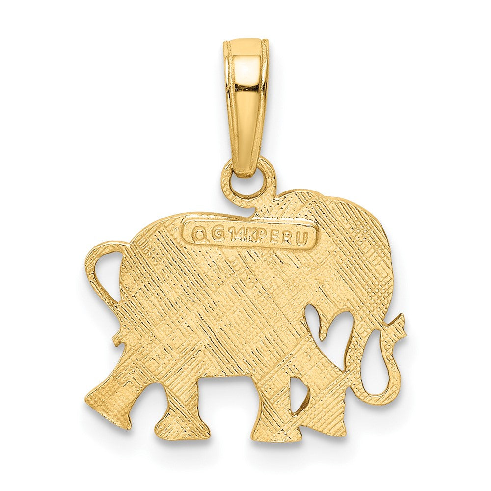 FJC Finejewelers 10 kt Yellow Gold Textured Elephant Charm 19 x 16 mm