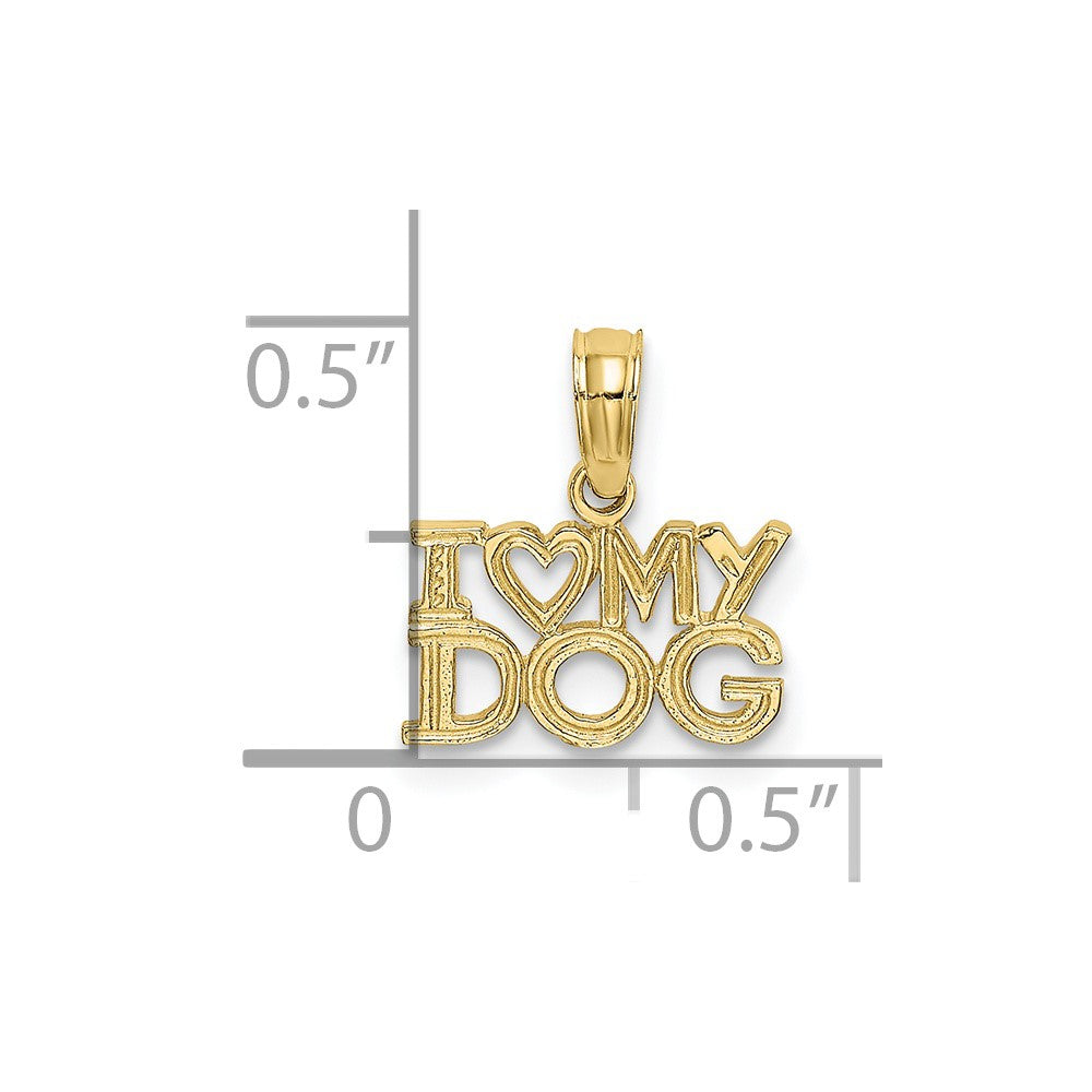 FJC Finejewelers 10 kt Yellow Gold I HEART MY DOG Charm 11 x 11 mm