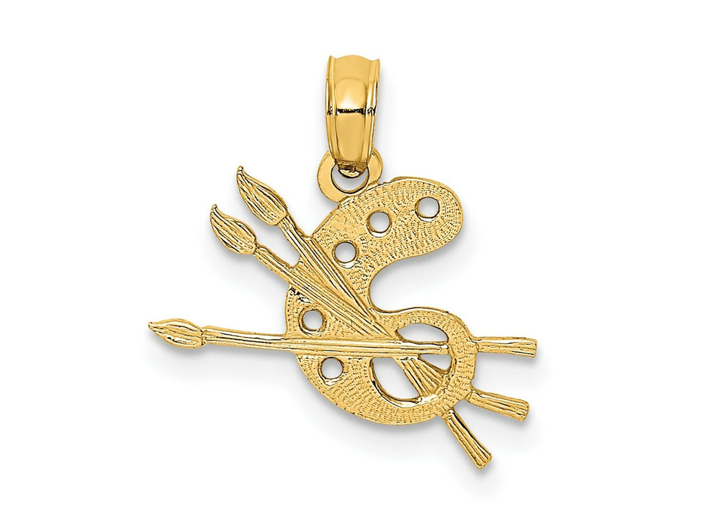 FJC Finejewelers 10 kt Yellow Gold Paint Pallet Charm 12 x 15 mm