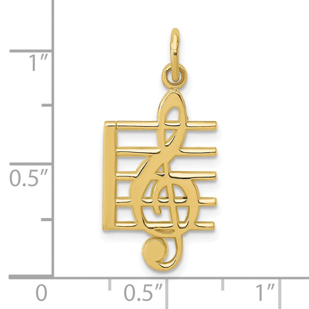 FJC Finejewelers 10 kt Yellow Gold Music Note Charm 25 x 12 mm