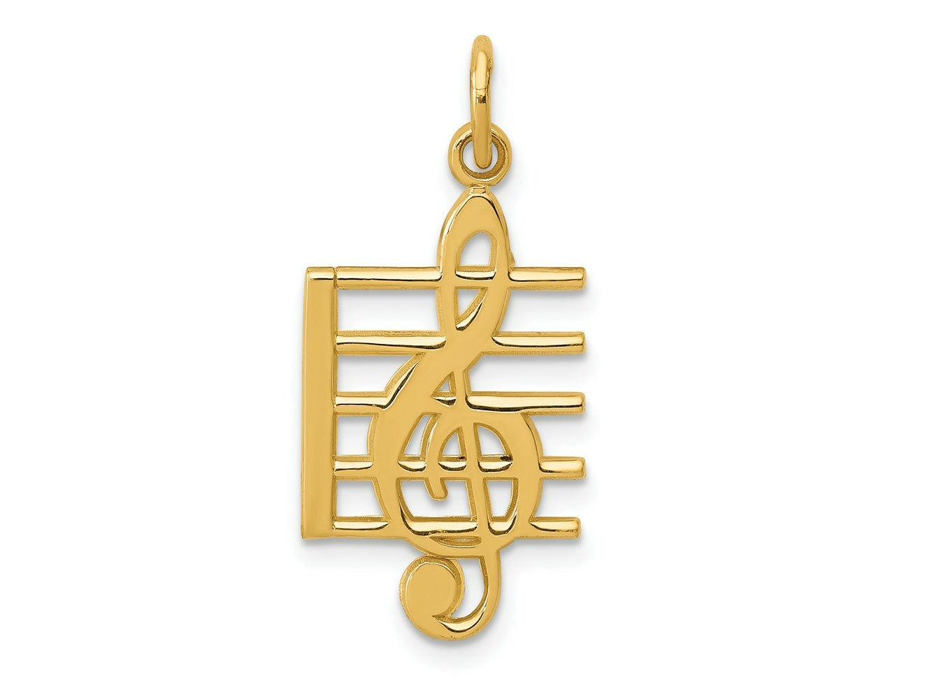 FJC Finejewelers 10 kt Yellow Gold Music Note Charm 25 x 12 mm