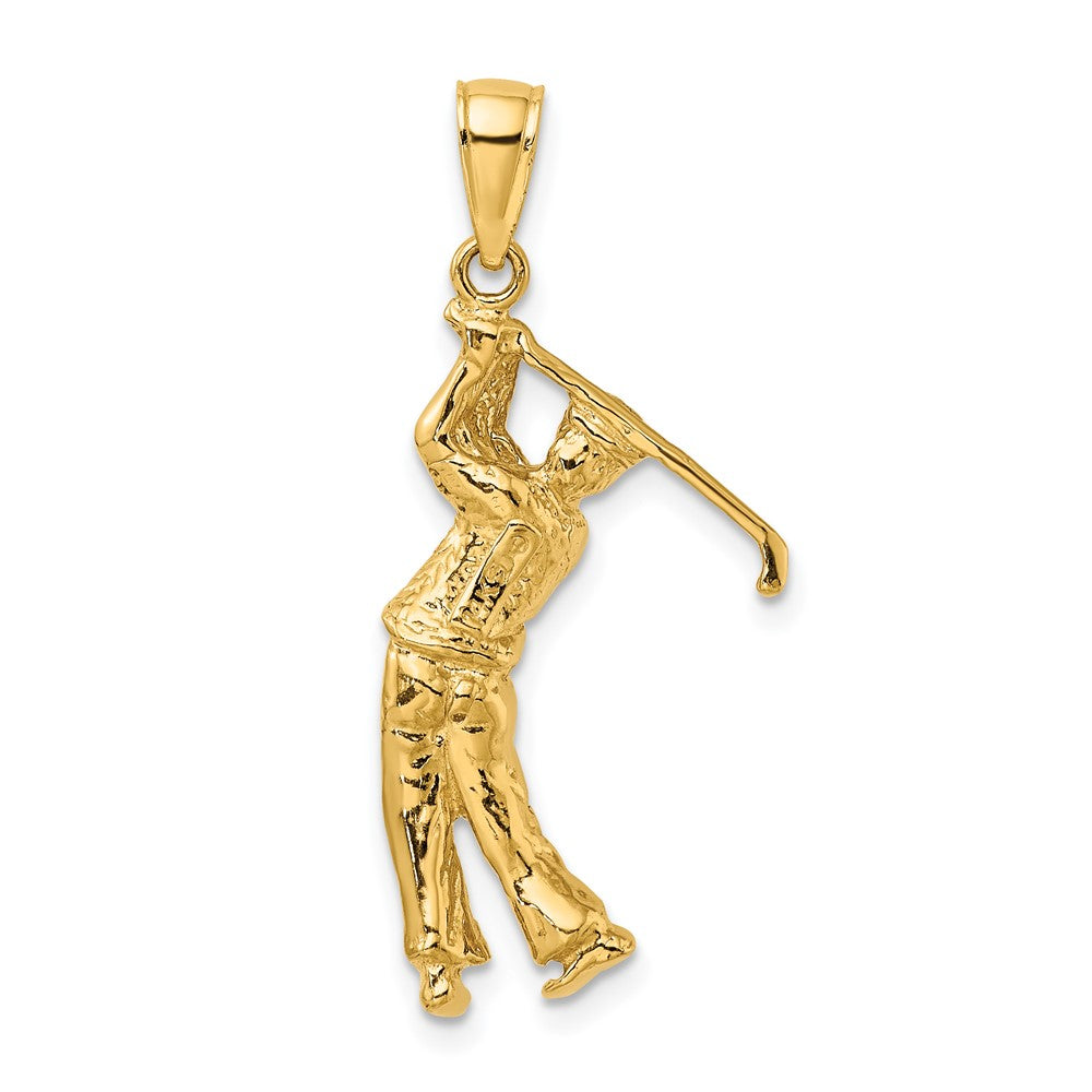 FJC Finejewelers 10 kt Yellow Gold Golf Bag with Clubs Charm 16 x 9 mm