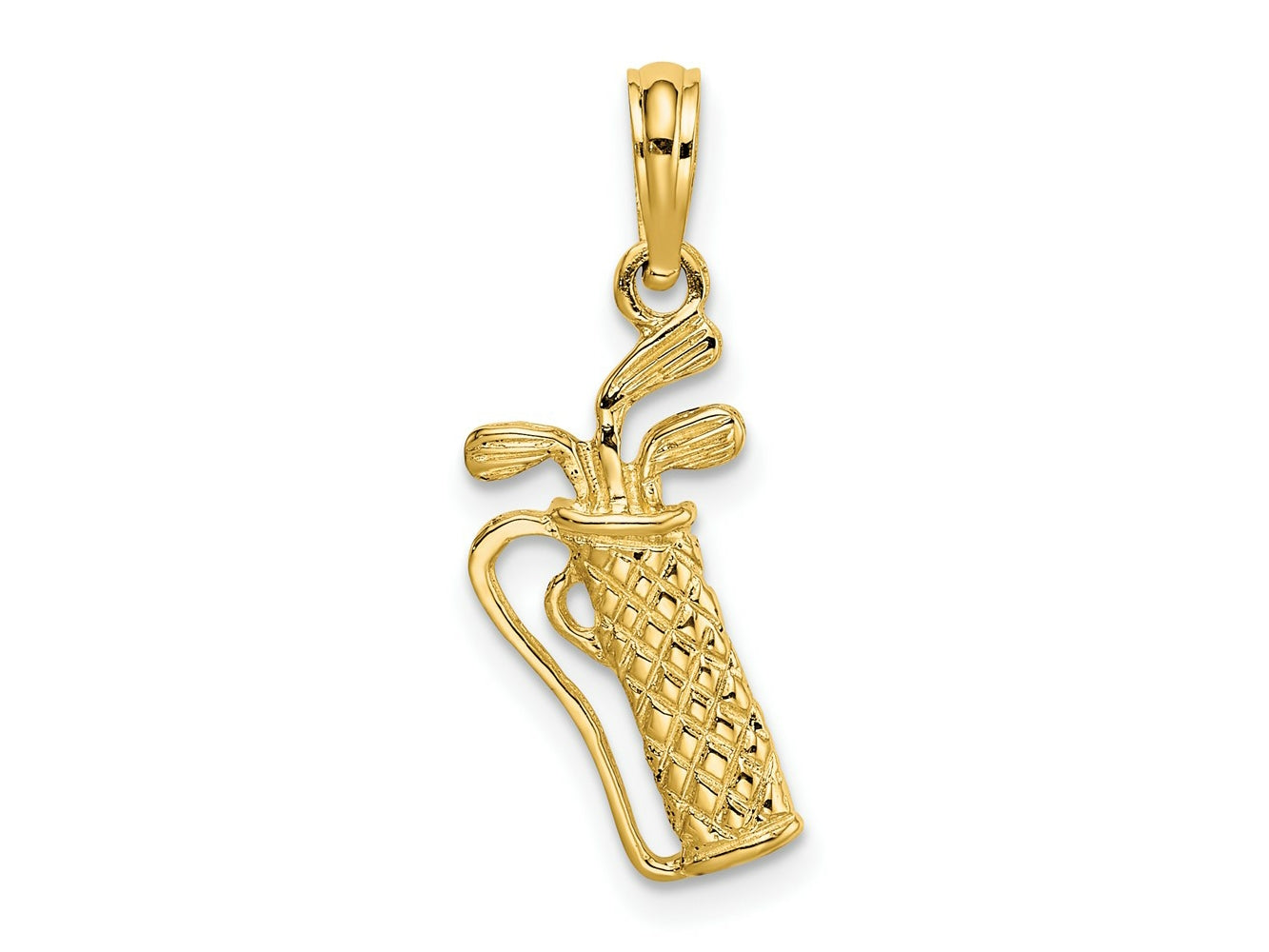 FJC Finejewelers 10 kt Yellow Gold Golf Bag with Clubs Charm 16 x 9 mm