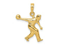 FJC Finejewelers 10 kt Yellow Gold Male Bowling Charm 19 x 22 mm