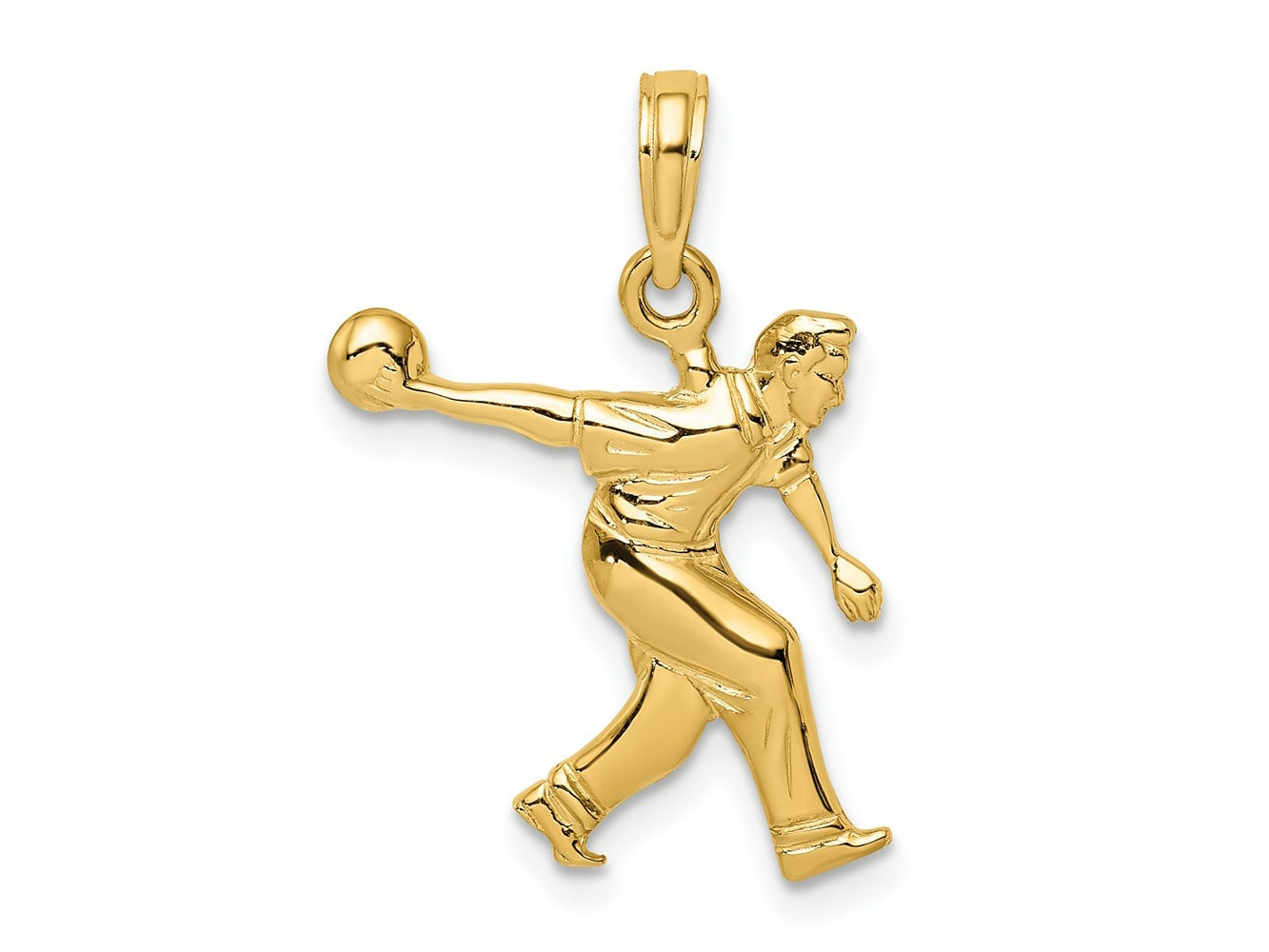 FJC Finejewelers 10 kt Yellow Gold Male Bowling Charm 19 x 22 mm