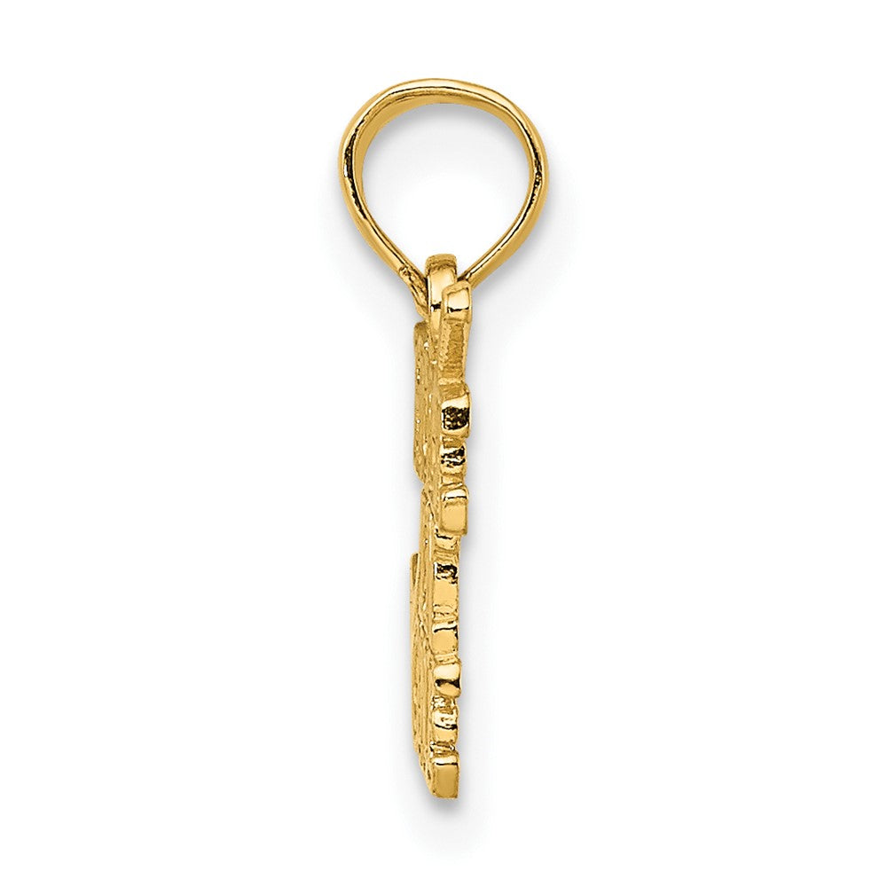 FJC Finejewelers 10 kt Yellow Gold HOLE IN ONE with Golf Club Charm 11 x 12 mm