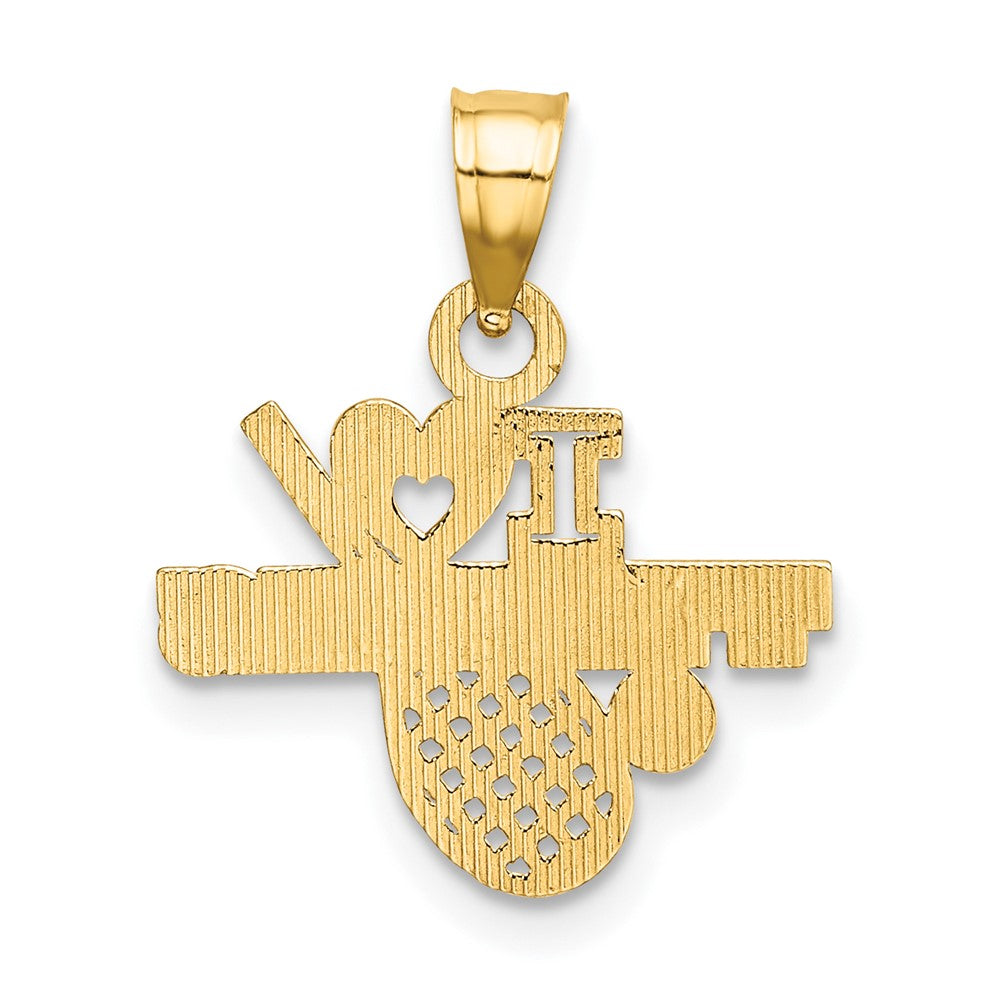 FJC Finejewelers 10 kt Yellow Gold I HEART TENNIS Charm 12 x 16 mm
