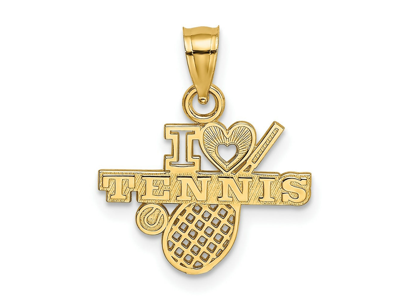 FJC Finejewelers 10 kt Yellow Gold I HEART TENNIS Charm 12 x 16 mm