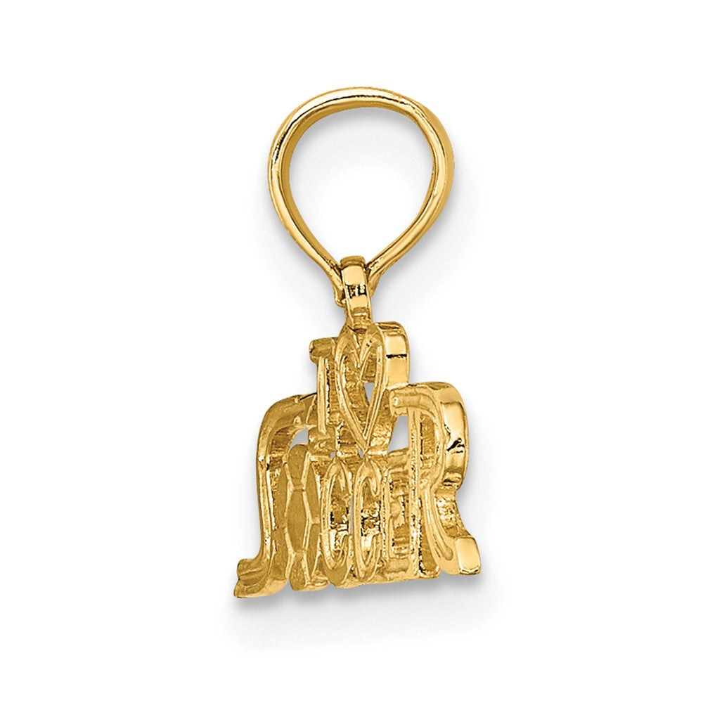 FJC Finejewelers 10 kt Yellow Gold I HEART SOCCER Charm 6 x 16 mm