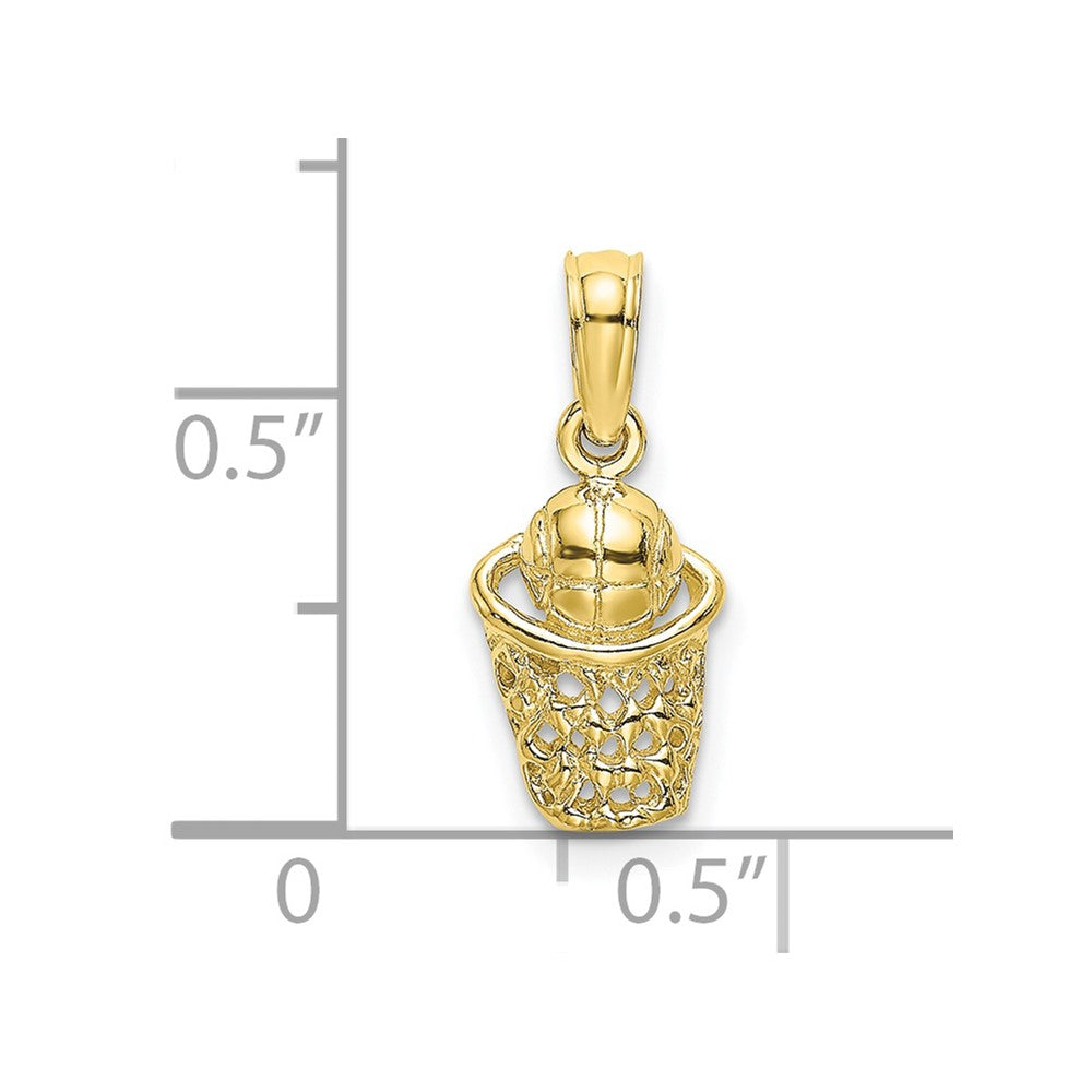 FJC Finejewelers 10 kt Yellow Gold Basketball with Net Charm 9 x 6 mm