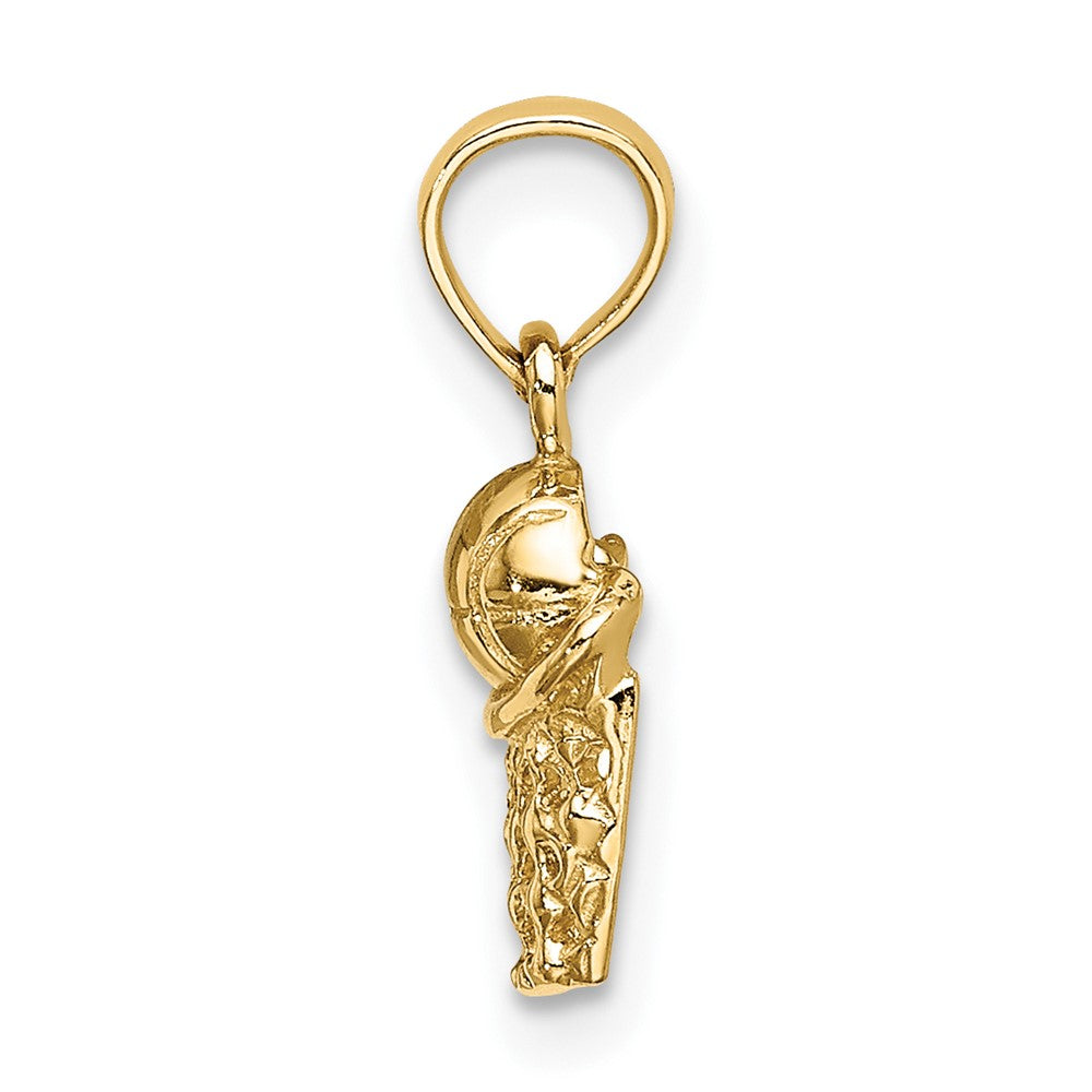 FJC Finejewelers 10 kt Yellow Gold Basketball with Net Charm 9 x 6 mm
