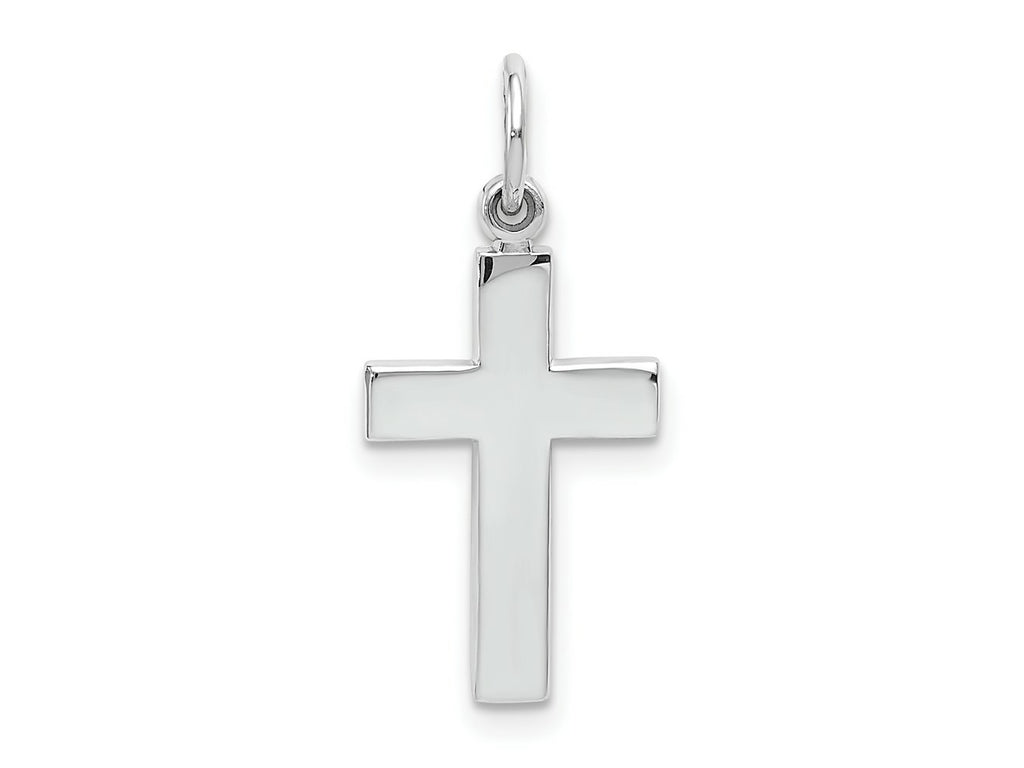 FJC Finejewelers 10 kt White Gold Themed Cross Charm 25 mm x 12 mm