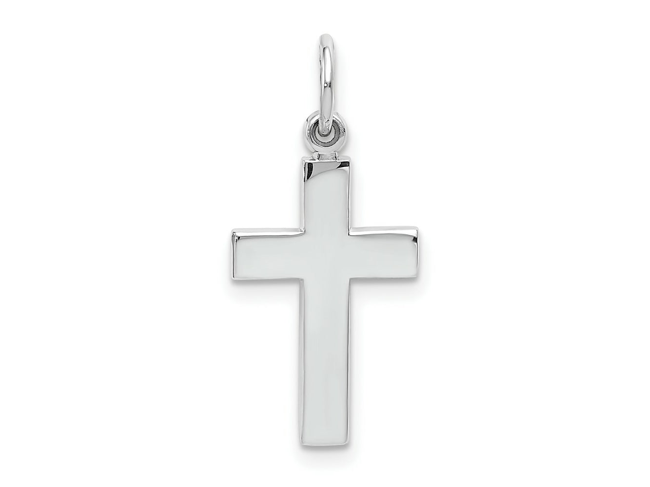 FJC Finejewelers 10 kt White Gold Themed Cross Charm 25 mm x 12 mm