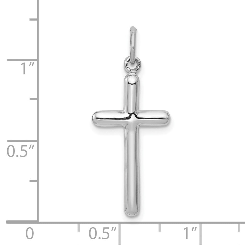 FJC Finejewelers 10 kt White Gold Themed Cross Charm 31 mm x 12 mm