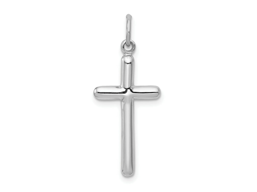 FJC Finejewelers 10 kt White Gold Themed Cross Charm 31 mm x 12 mm
