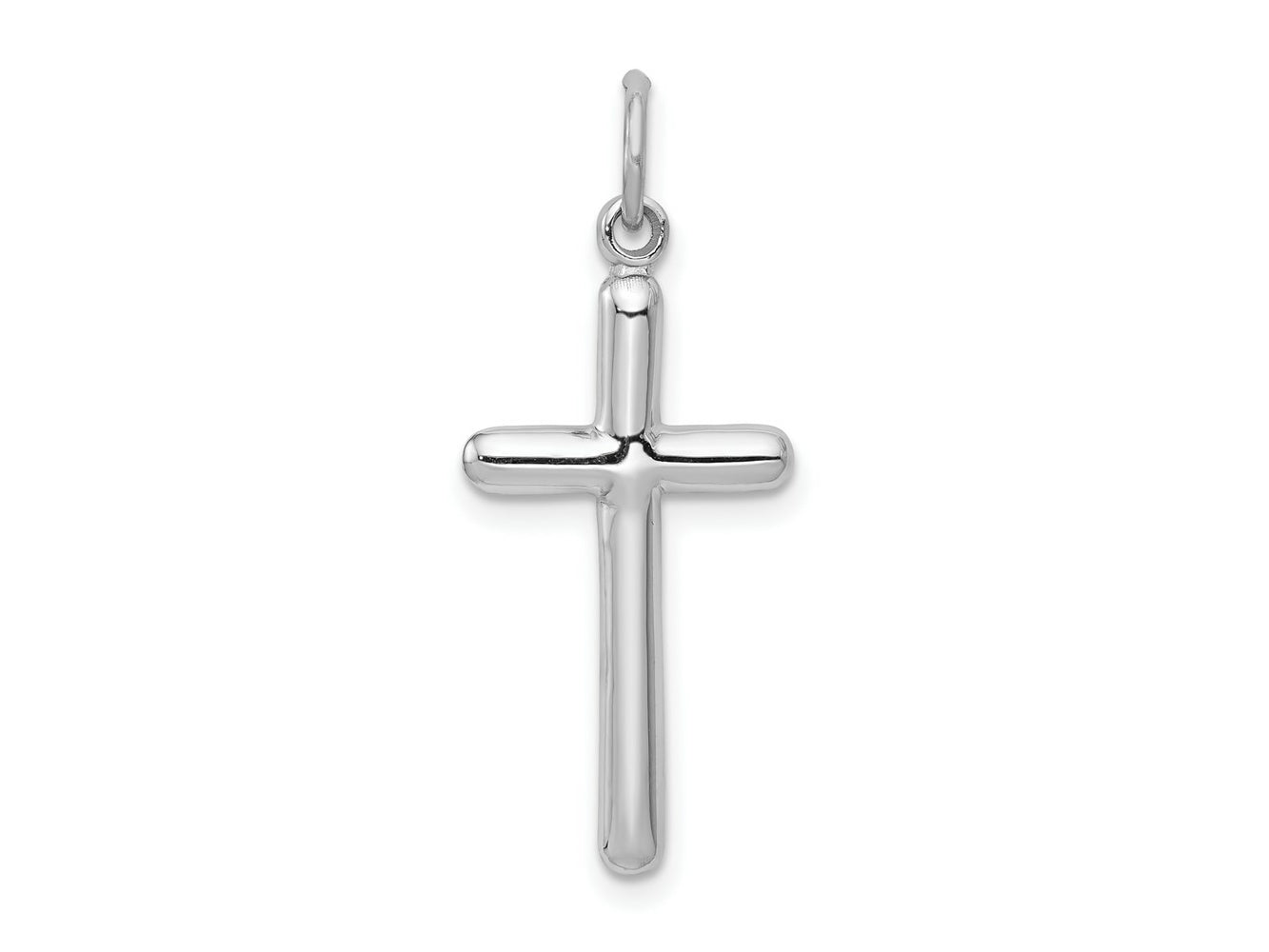 FJC Finejewelers 10 kt White Gold Themed Cross Charm 31 mm x 12 mm