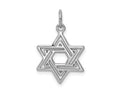 FJC Finejewelers 10 kt White Gold Themed Jewish Star Charm 24 mm x 15 mm