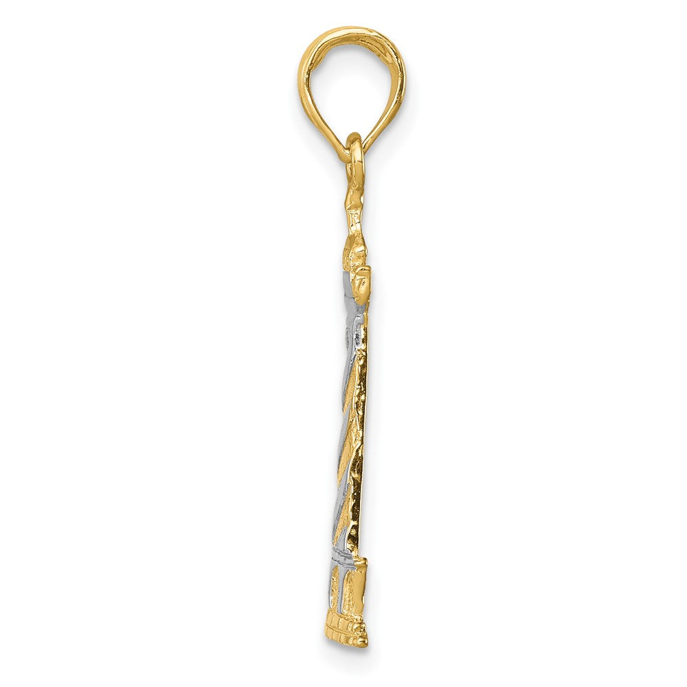 FJC Finejewelers 10 kt Yellow Gold and Rhodium Cape Hatteras Lighthouse Charm 27 x 10 mm