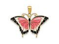 FJC Finejewelers 10 kt Yellow Gold Enameled Butterfly Charm 24 x 31 mm