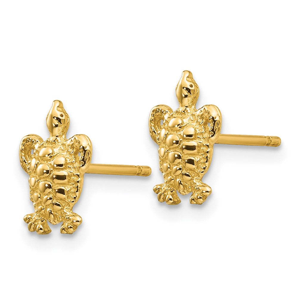 FJC Finejewelers 10 kt Yellow Gold Button Mini Turtle Post Earrings 9 mm x 6 mm