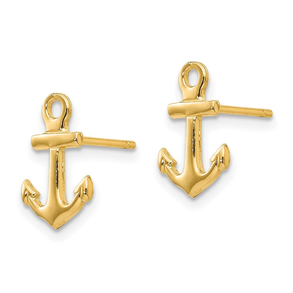 FJC Finejewelers 10 kt Yellow Gold Button Anchor Post Earrings 12 mm x 8 mm