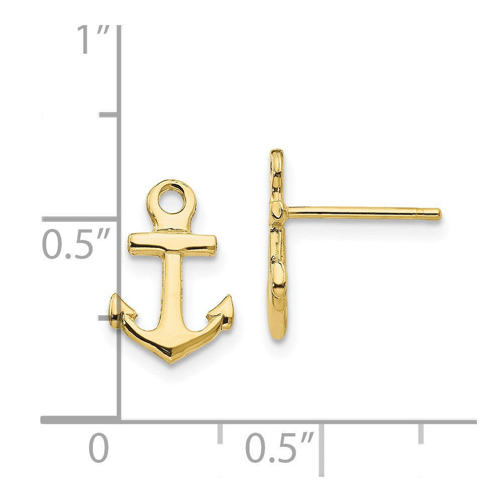 FJC Finejewelers 10 kt Yellow Gold Button Anchor Post Earrings 12 mm x 8 mm