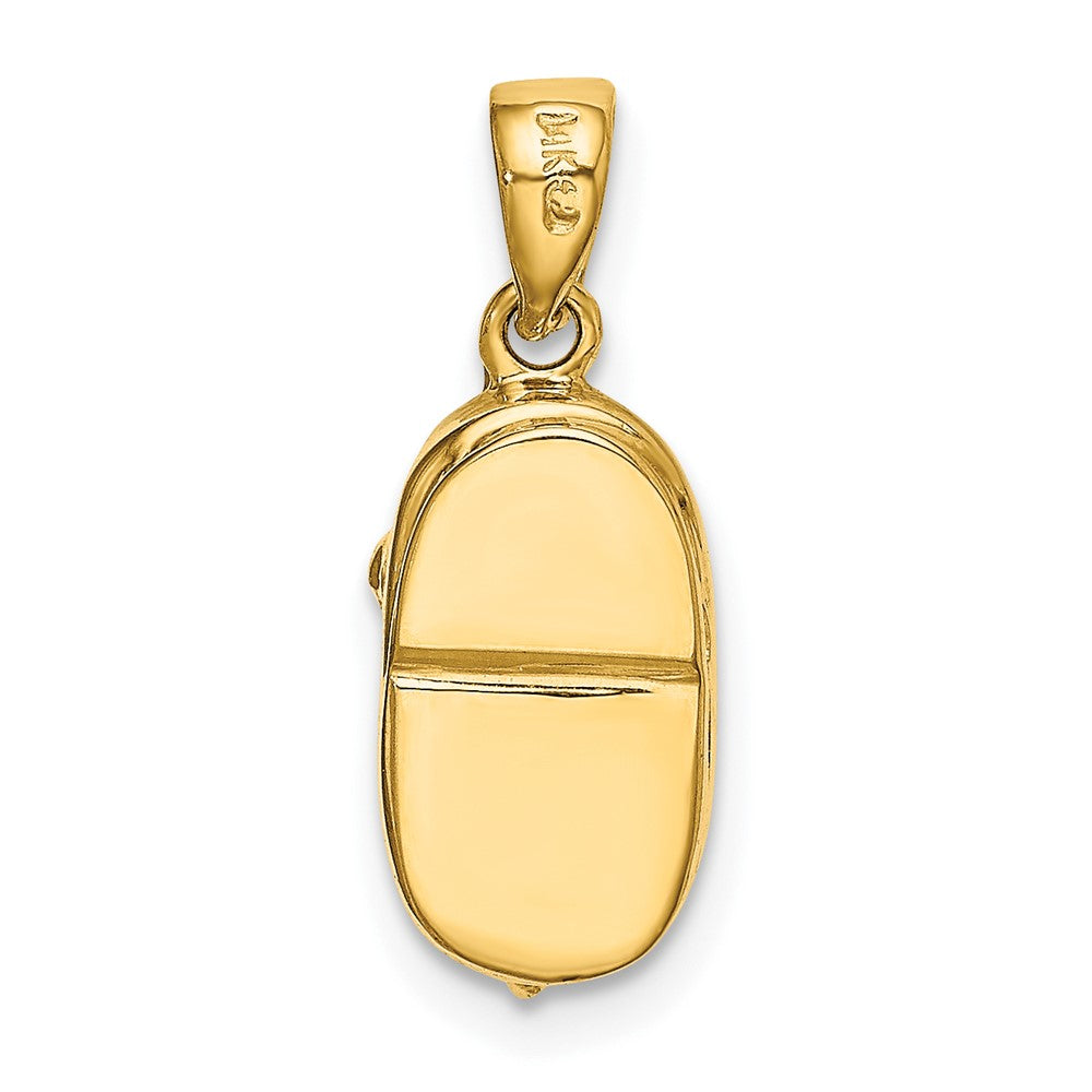 FJC Finejewelers 10 kt Yellow Gold Birthstone 3-D October/Synthetic Stone Shoe Charm 19 x 7 mm