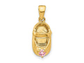 FJC Finejewelers 10 kt Yellow Gold Birthstone 3-D October/Synthetic Stone Shoe Charm 19 x 7 mm