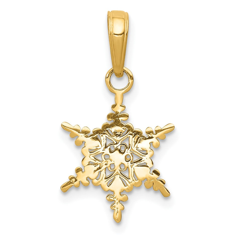 FJC Finejewelers 10 kt Yellow Gold Small Snowflake Charm 21 x 12 mm
