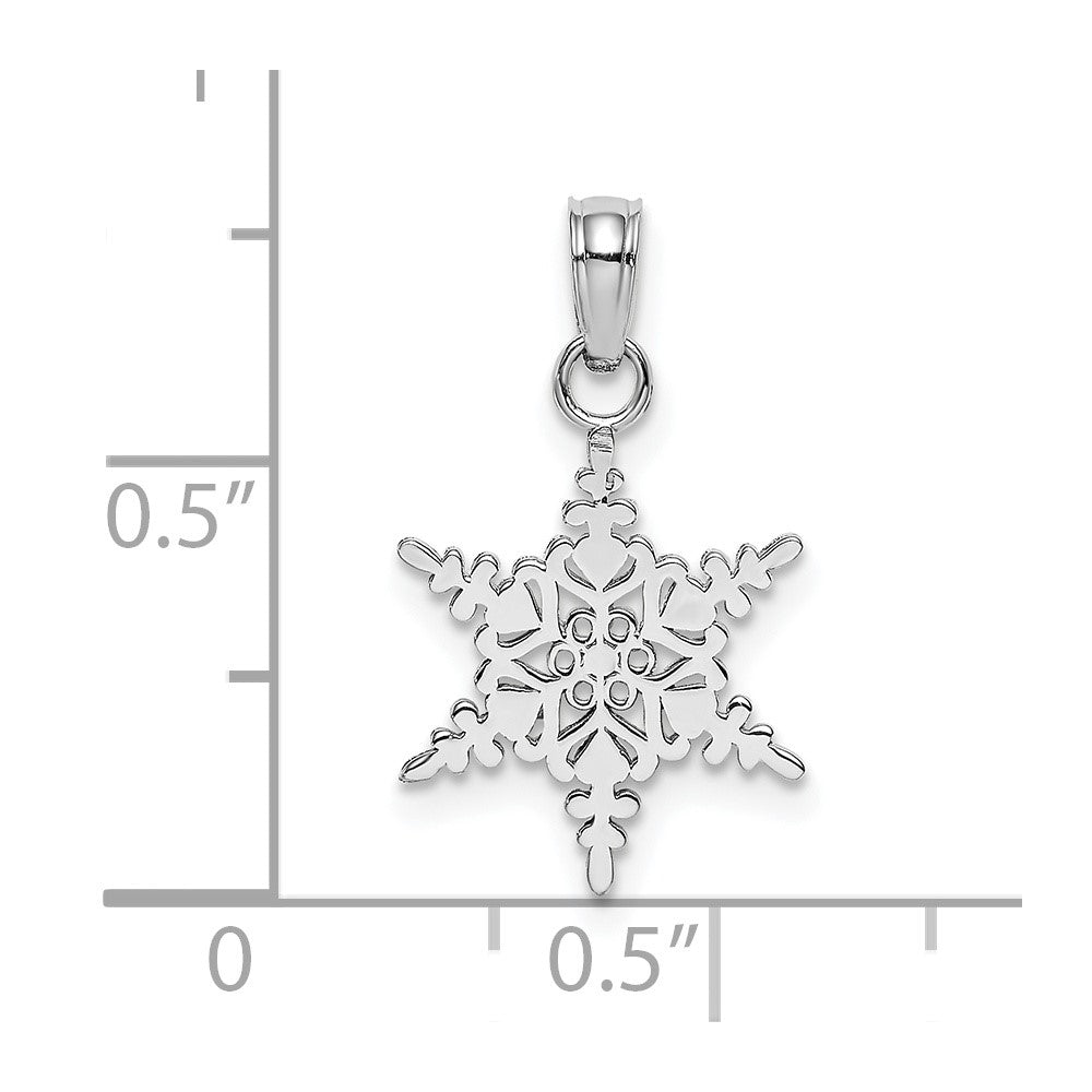 FJC Finejewelers 10 kt White Gold Themed Small Snowflake Charm 18.2 mm x 11.9 mm