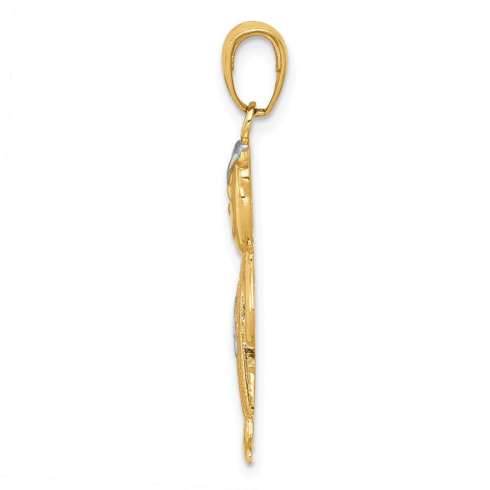 FJC Finejewelers 10 kt Yellow Gold and Rhodium Boy with Hands in Pockets Charm 30 x 12 mm