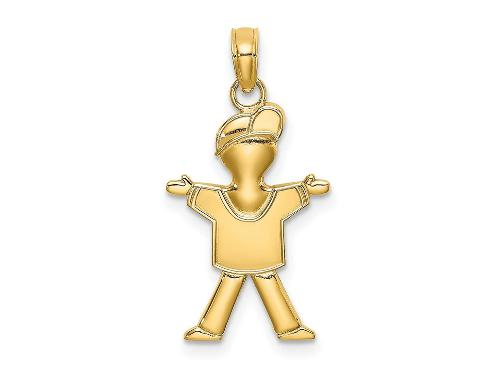 FJC Finejewelers 10 kt Yellow Gold Polished Full Body Boy Charm 23 x 13 mm