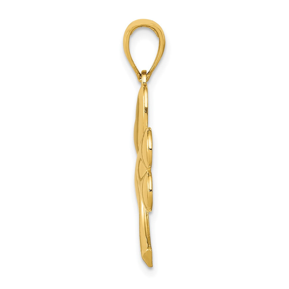 FJC Finejewelers 10 kt Yellow Gold Shamrock Charm 22 x 19 mm