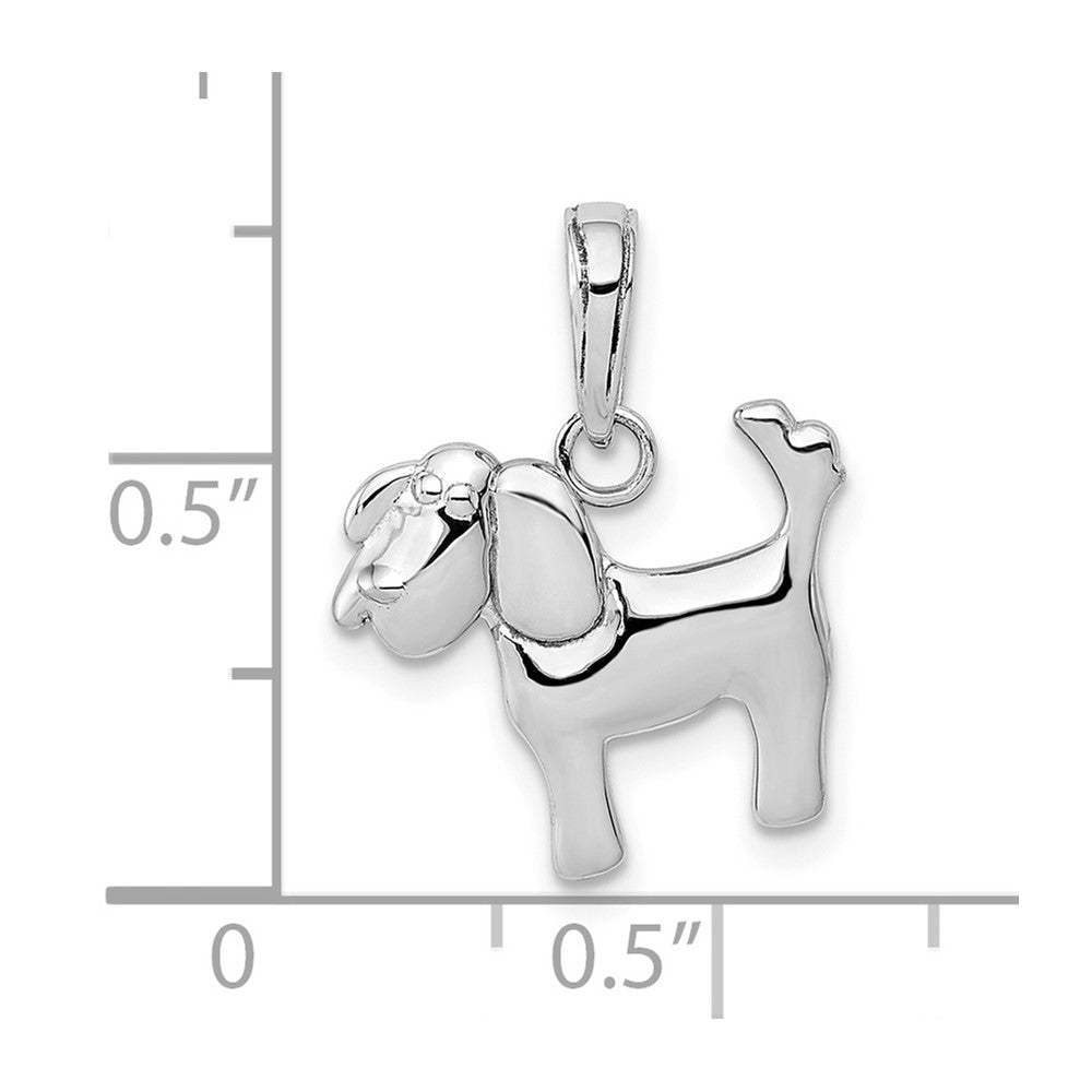 FJC Finejewelers 10 kt White Gold Themed Polished Dog Charm 16.2 mm x 14.8 mm