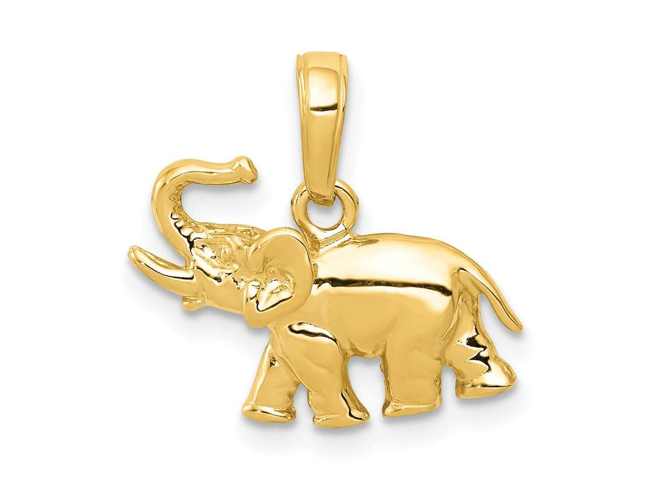 FJC Finejewelers 10 kt Yellow Gold Polished Elephant Charm 13 x 17 mm