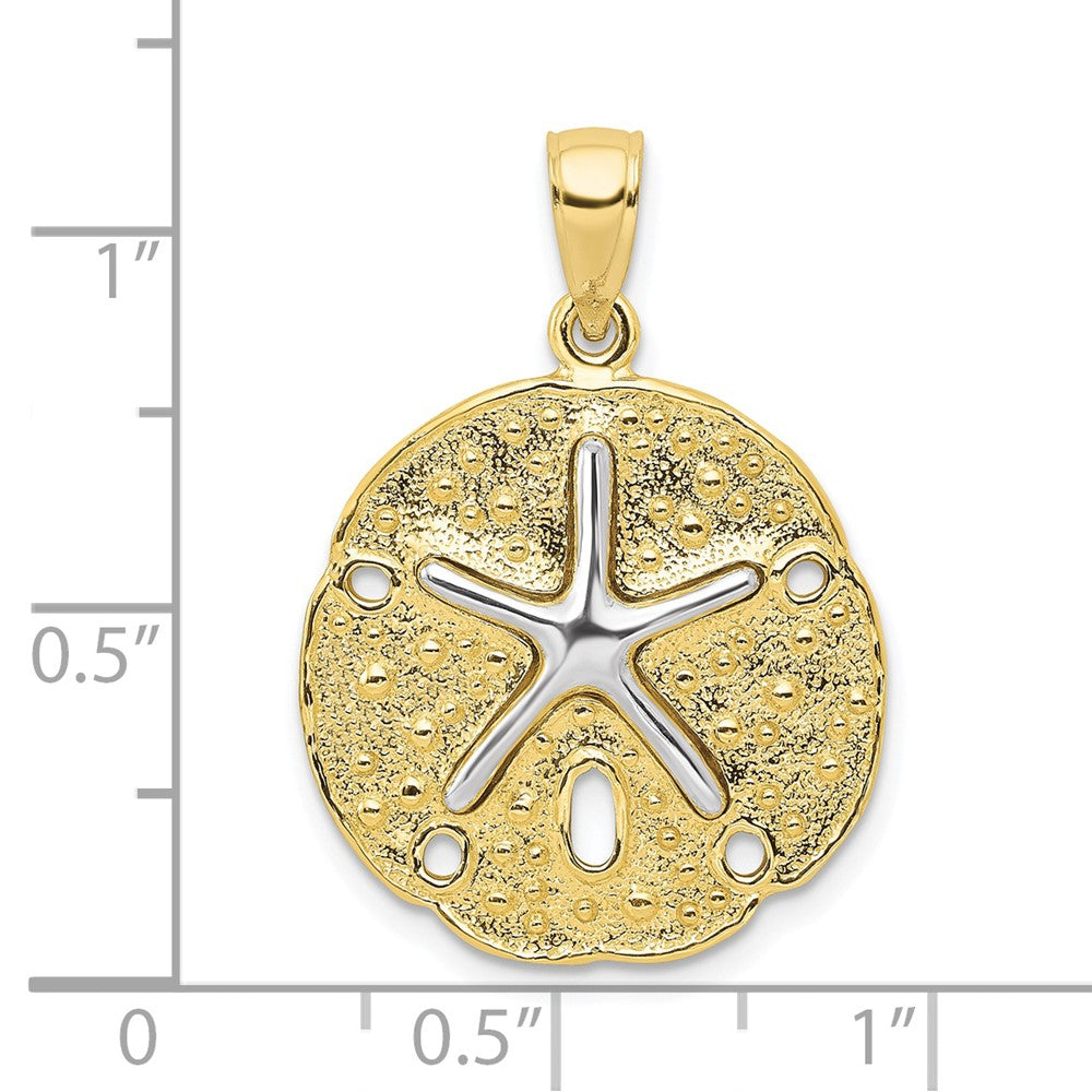 FJC Finejewelers 10 kt Two Tone Gold Two Tone Sand Dollar with Starfish Charm 22 x 20 mm
