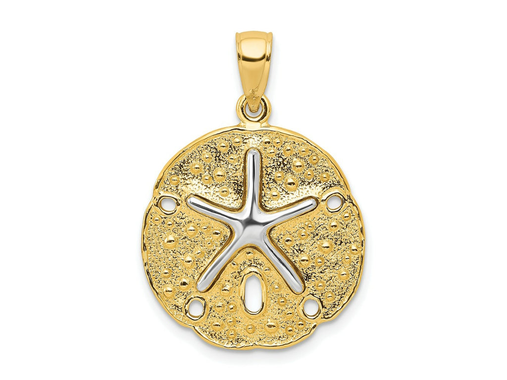 FJC Finejewelers 10 kt Two Tone Gold Two Tone Sand Dollar with Starfish Charm 22 x 20 mm