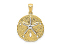 FJC Finejewelers 10 kt Two Tone Gold Two Tone Sand Dollar with Starfish Charm 22 x 20 mm