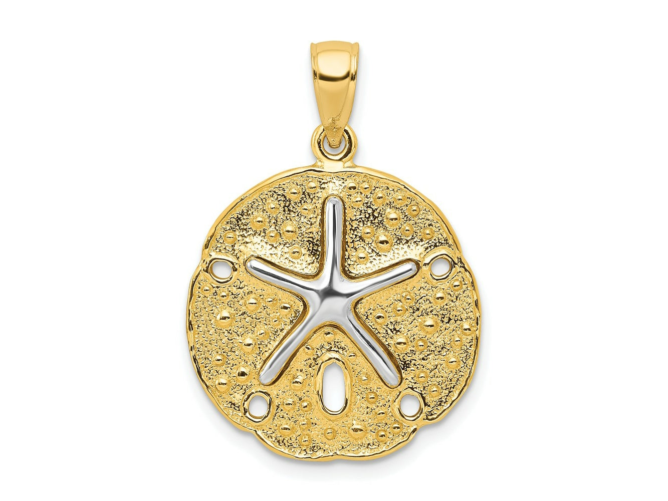 FJC Finejewelers 10 kt Two Tone Gold Two Tone Sand Dollar with Starfish Charm 22 x 20 mm