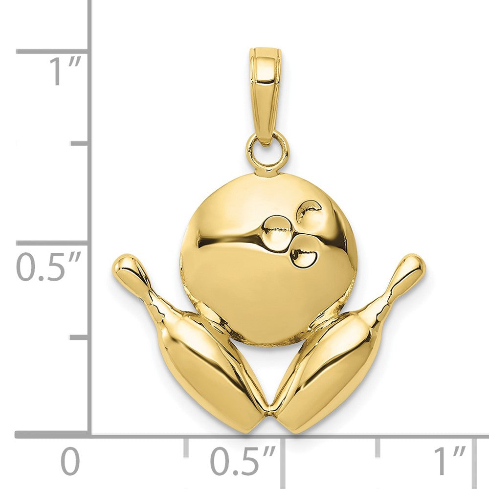 FJC Finejewelers 10 kt Yellow Gold Bowling Theme Charm 21 x 21 mm