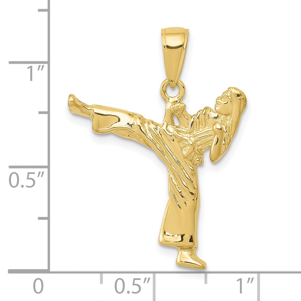 FJC Finejewelers 10 kt Yellow Gold Girl Karate Charm 25 x 19 mm