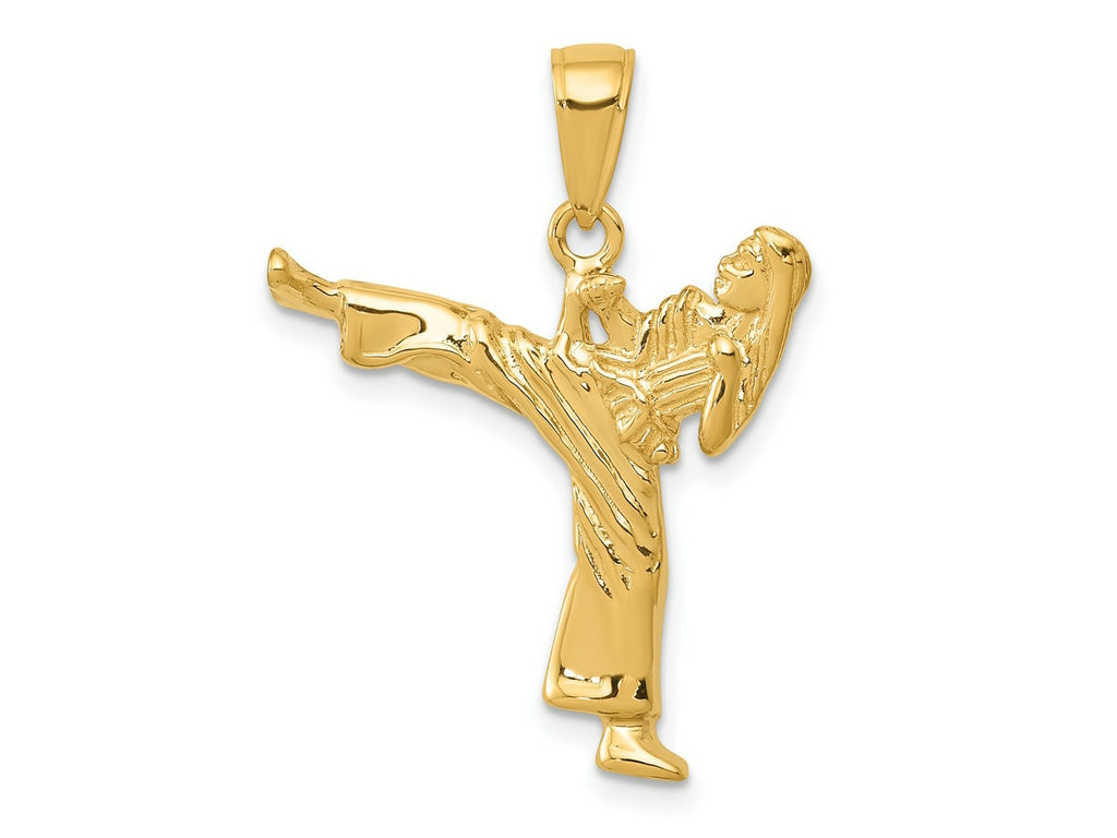 FJC Finejewelers 10 kt Yellow Gold Girl Karate Charm 25 x 19 mm