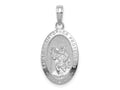 FJC Finejewelers 10 kt White Gold Themed Saint Christopher Medal Charm 25.2 mm x 12.47 mm