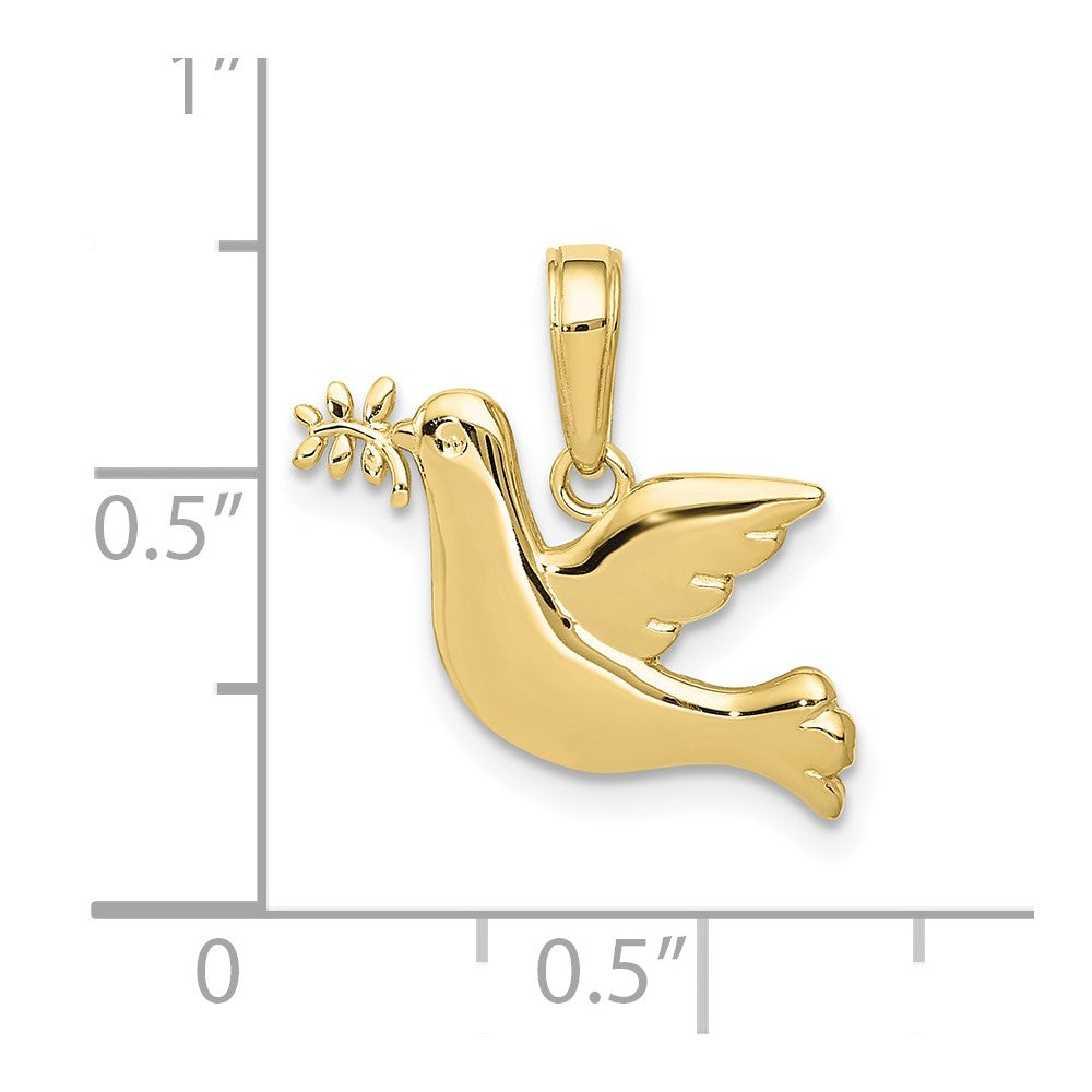 FJC Finejewelers 10 kt Yellow Gold Polished Dove Charm 11 x 16 mm